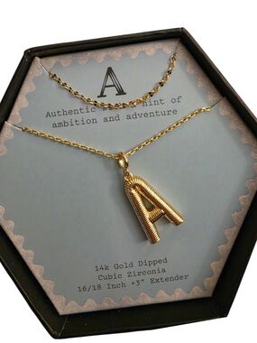 a new day Classic And Chic Gold Letter A Pendant Necklace
